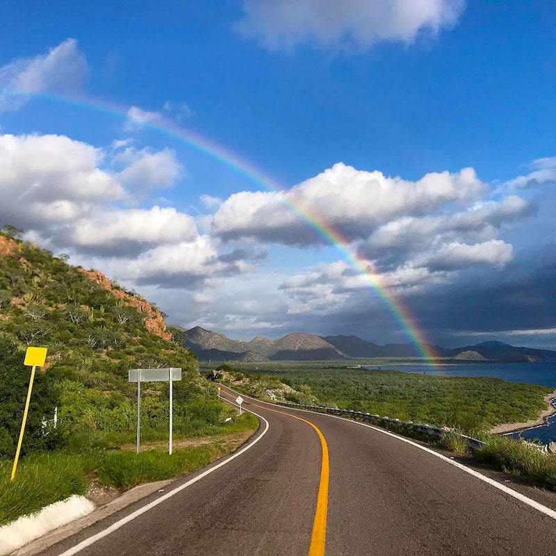 Rainbow View From Highway In Loreto Mexico Rainbow View From Highway In Loreto Mexico