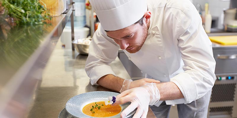 Chef Decorating Dish