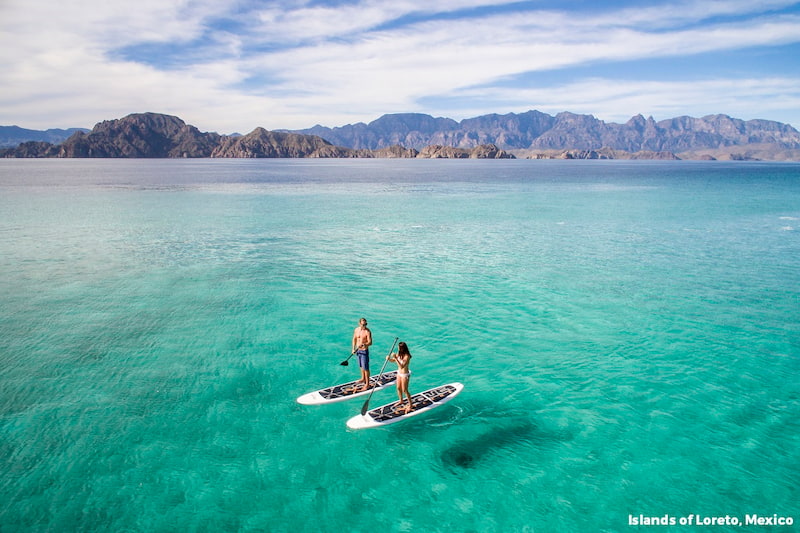 Honeymoon In Loreto Mexico Couple Paddle Board